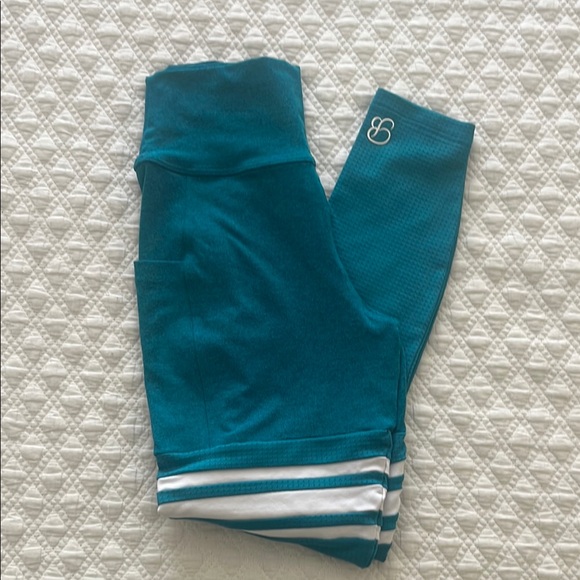 Bombshell athletic leggings teal and blue - Picture 3 of 4